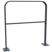 Lean-on hoop made of flat steel | 50 x 12 mm | in bent design | with cross bar | total width: 750 mm | hot-dip galvanized and coated DB 703